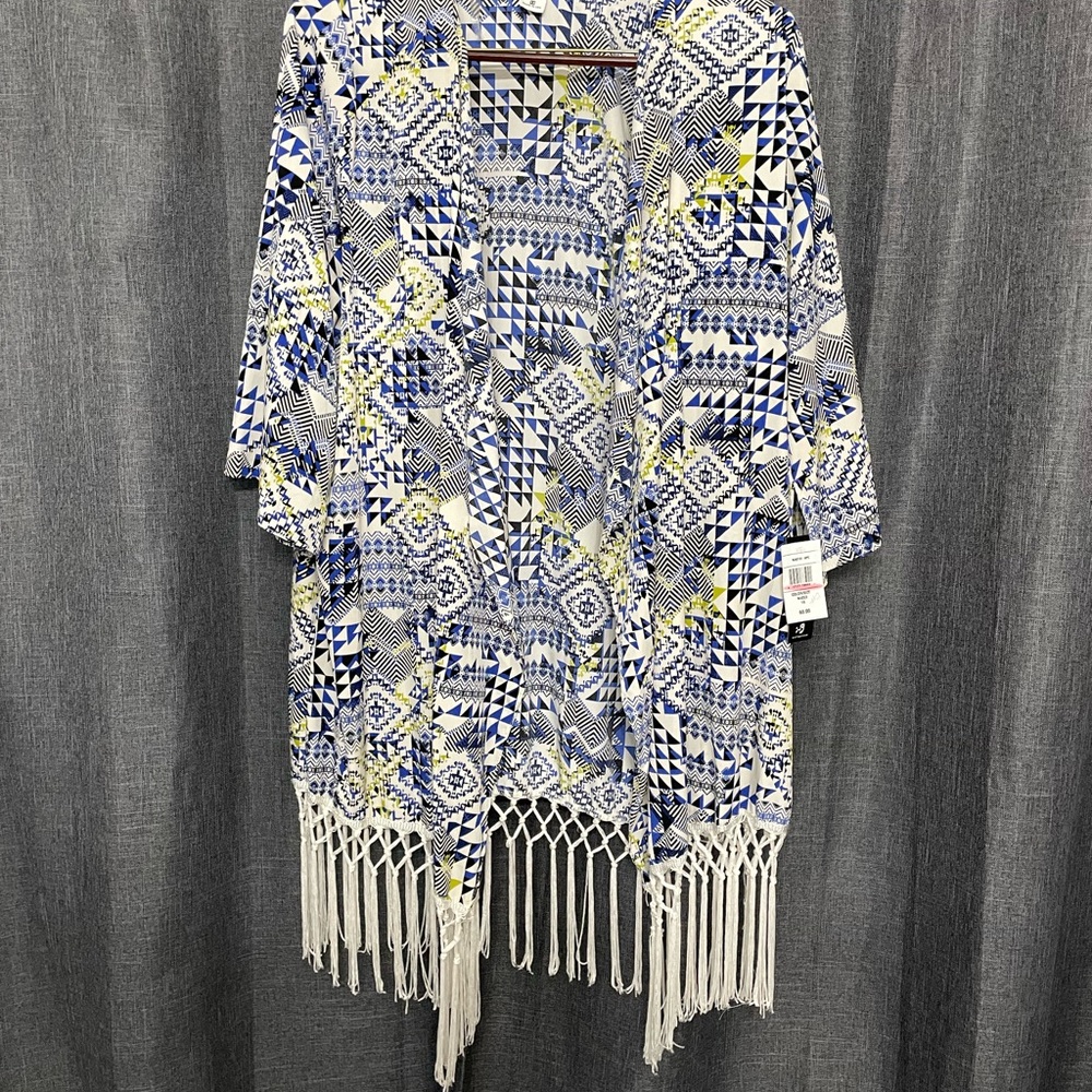 Ing Blue and Yellow Geometric Swim Coverup